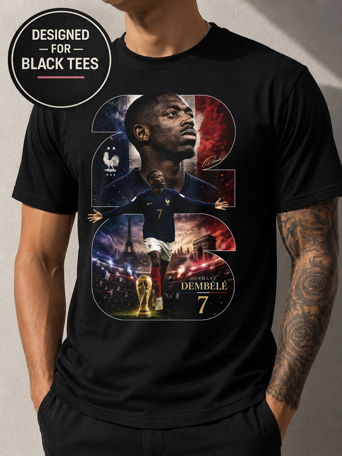 [ Dembele ]   Soccer Graphic T-Shirt | Bella + Canvas 3001C Premium Tee