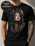 Abstract Meduce Face #15 Halftone T-Shirt, Black Gold Graphic Tee, Futuristic Art Streetwear, Unisex Bella Canvas Shirt