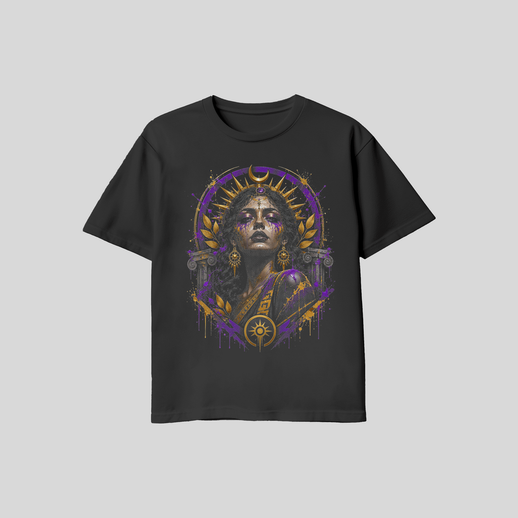 Abstract woman Face #16 Halftone T-Shirt, Black Gold Graphic Tee, Futuristic Art Streetwear, Unisex Bella Canvas Shirt