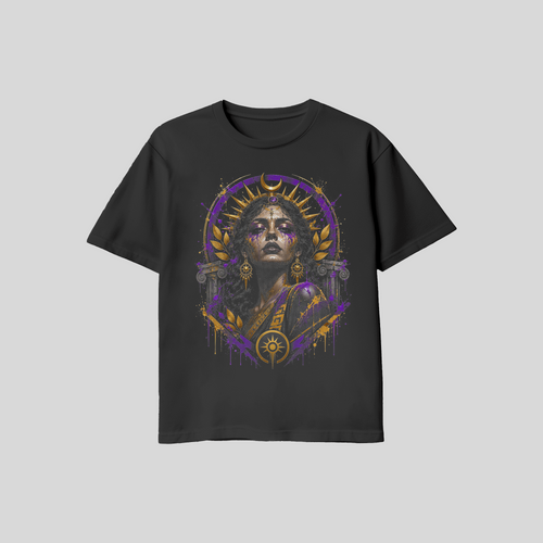 Abstract woman Face #16 Halftone T-Shirt, Black Gold Graphic Tee, Futuristic Art Streetwear, Unisex Bella Canvas Shirt
