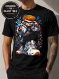 Mad Scientist Streetwear T-Shirt, Cartoon Laboratory Graphic Tee, Black Unisex Bella Canvas Shirt