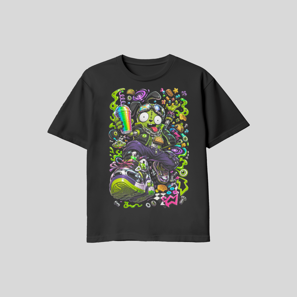 Streetwear T-Shirt #4, Cartoon  Graphic Tee, Anime Inspired Urban Art, Black Unisex Bella Canvas Shirt