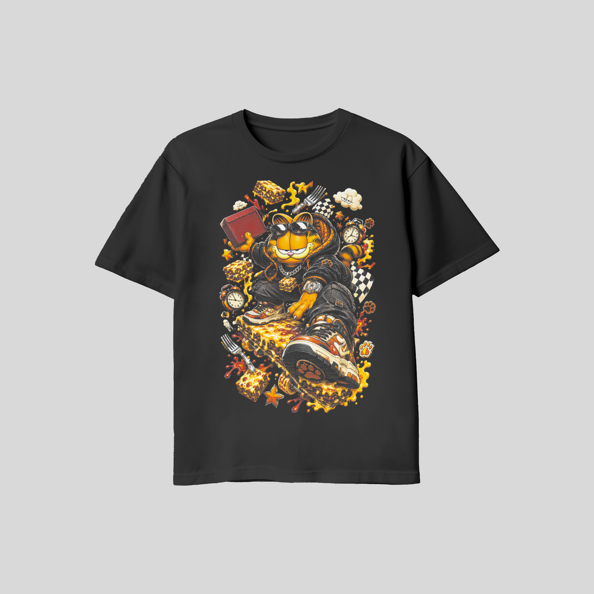 Streetwear T-Shirt #5, Cartoon Graphic Tee, Anime Inspired Urban Art, Black Unisex Bella Canvas Shirt