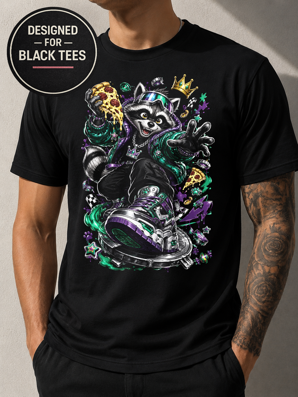 Streetwear T-Shirt #6, Cartoon  Graphic Tee, Anime Inspired Urban Art, Black Unisex Bella Canvas Shirt