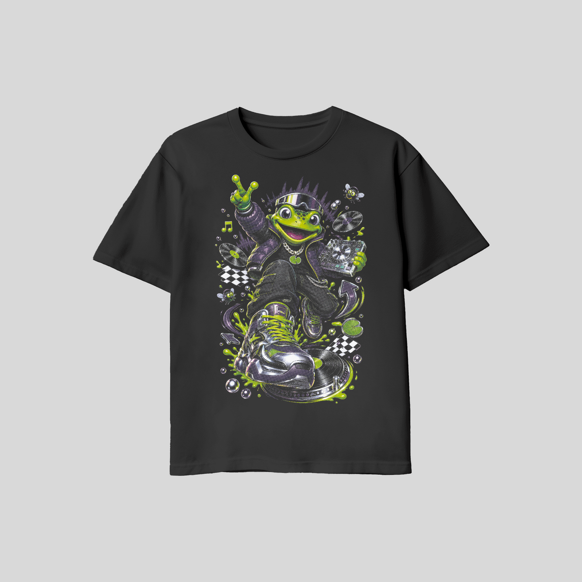 Streetwear T-Shirt #9, Cartoon Graphic Tee, Anime Inspired Urban Art, Black Unisex Bella Canvas Shirt