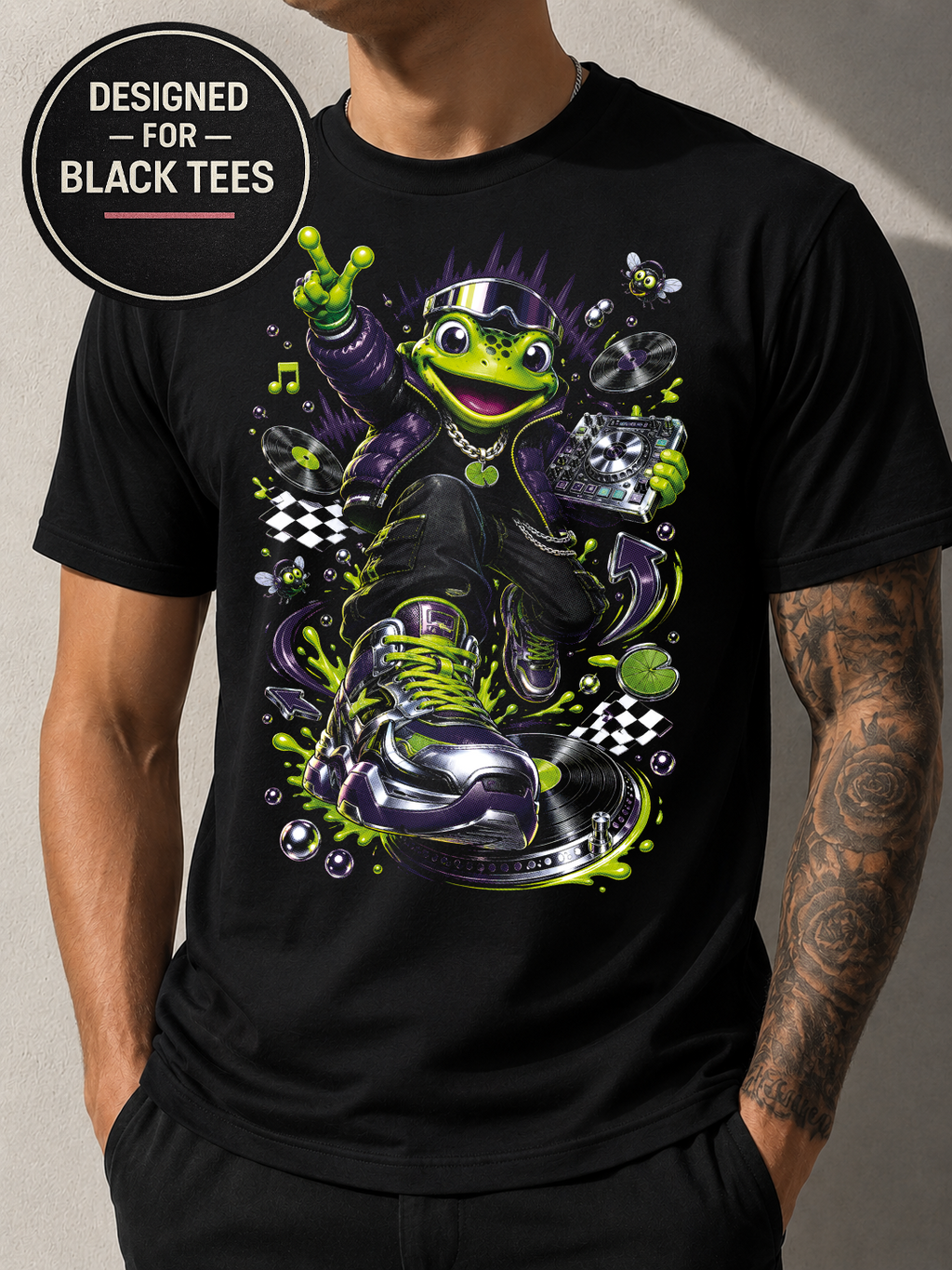 Streetwear T-Shirt #9, Cartoon Graphic Tee, Anime Inspired Urban Art, Black Unisex Bella Canvas Shirt