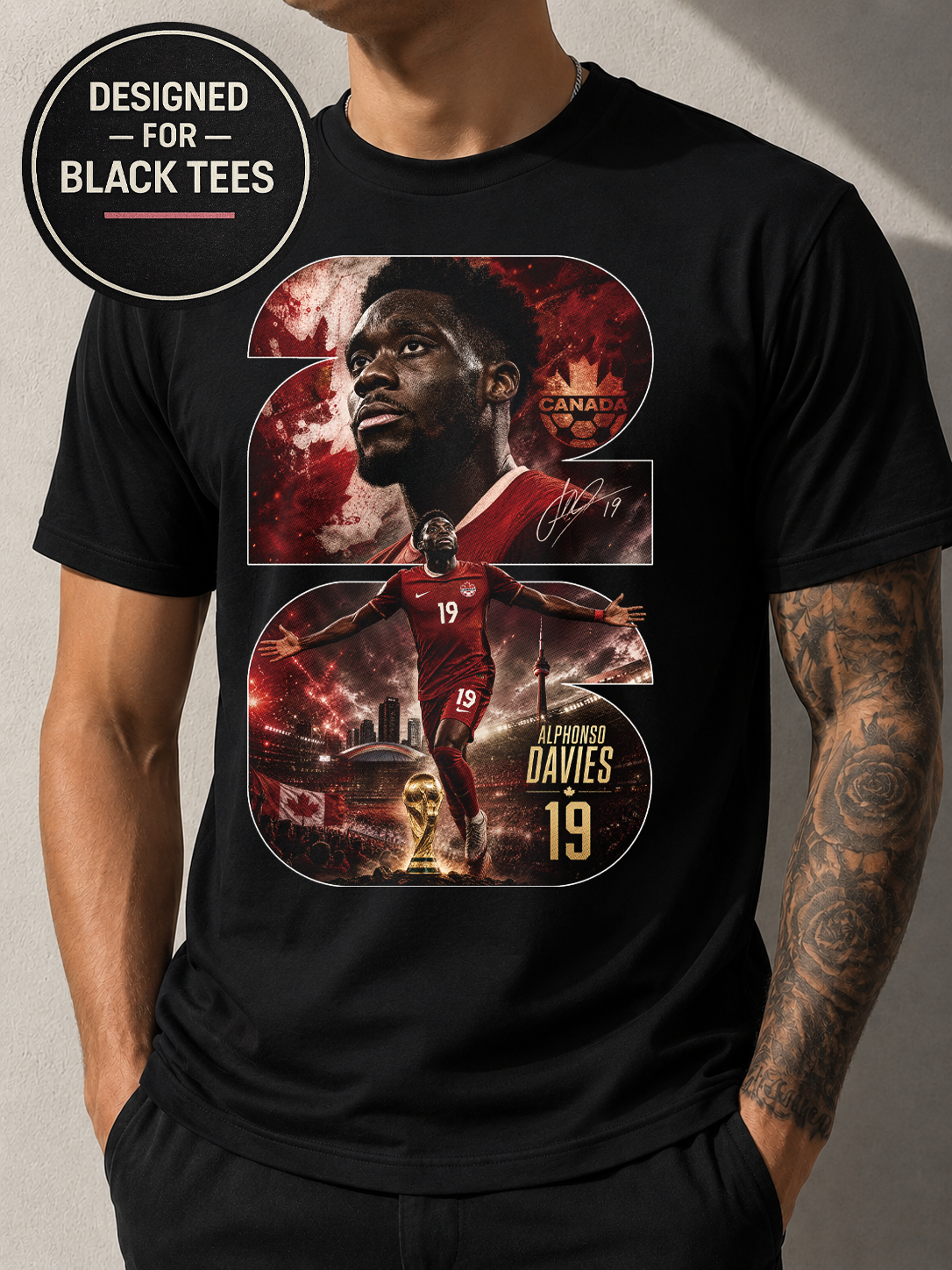 [ Davies ]   Soccer Graphic T-Shirt | Bella + Canvas 3001C Premium Tee