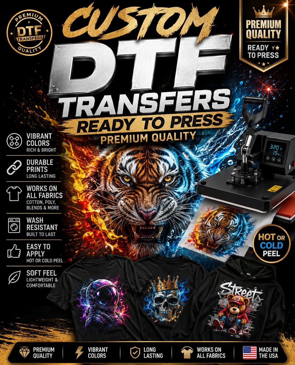 Custom DTF Transfer | Ready to Press | Premium Quality