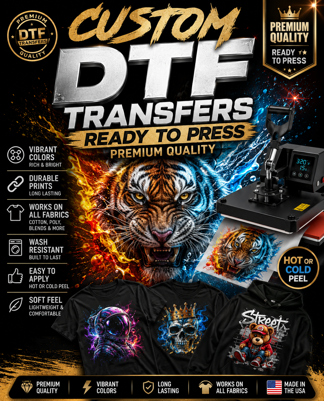 Custom DTF Transfer | Ready to Press | Premium Quality