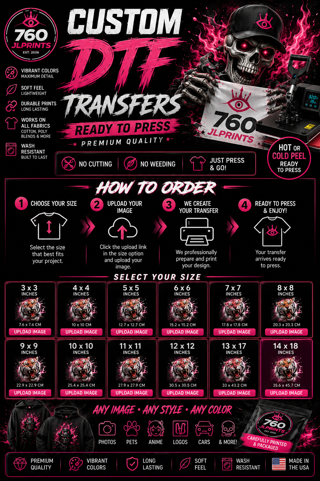 Custom DTF Transfer | Ready to Press | Premium Quality
