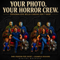 Custom Halloween Horror Photo T-Shirt | Personalized Bella+Canvas 3001 Unisex Halftone Tee