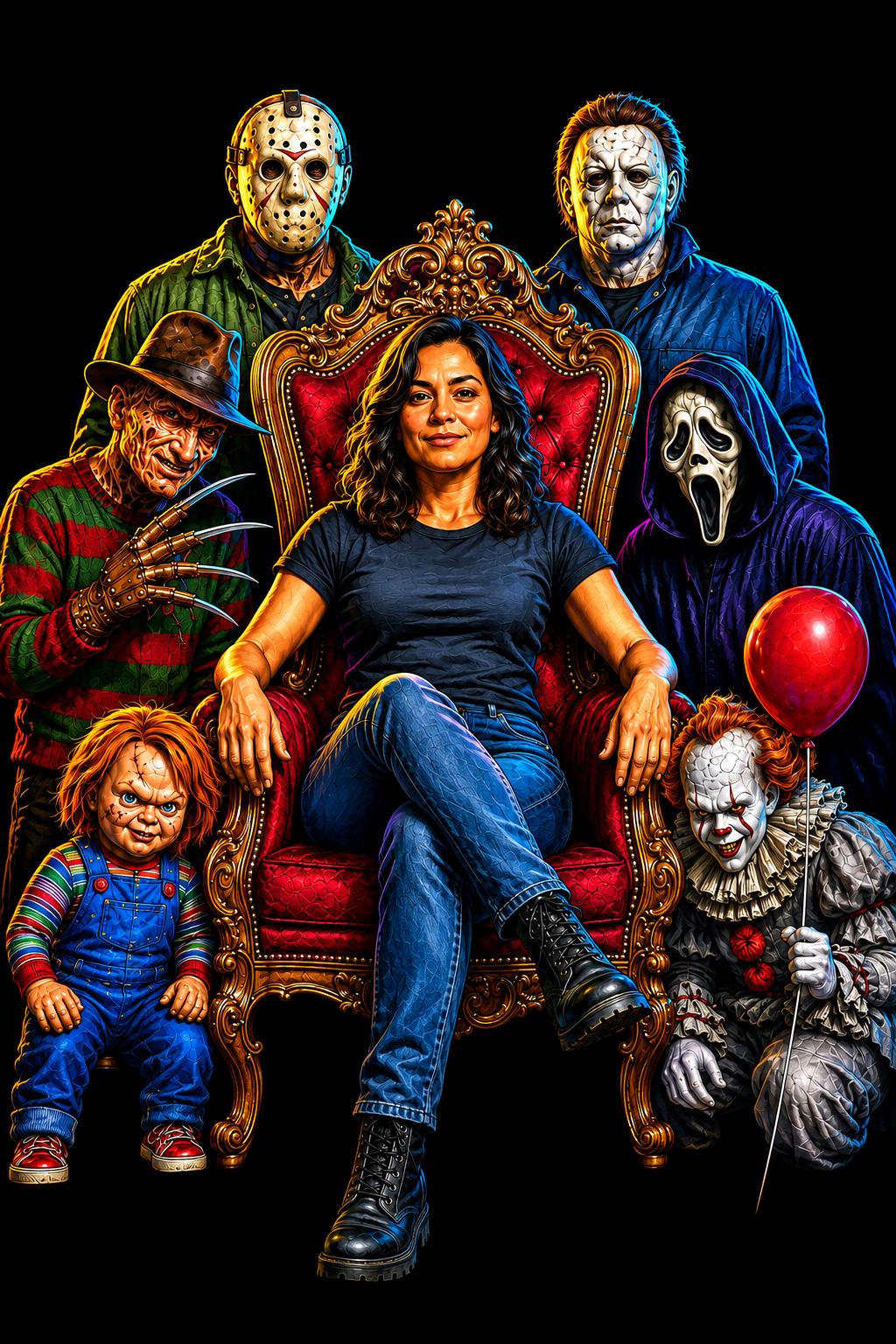 Custom Halloween Horror Photo T-Shirt | Personalized Bella+Canvas 3001 Unisex Halftone Tee