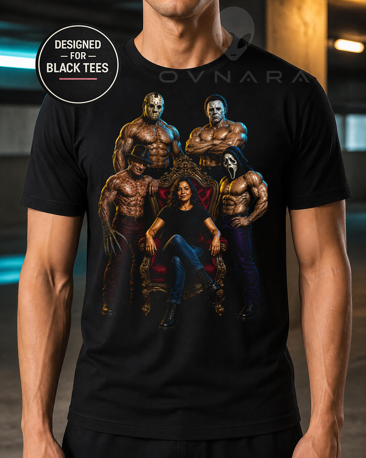 Custom Halloween Horror Crew T-Shirt from Photo, Funny Personalized Bella Canvas 3001 Halftone Tee