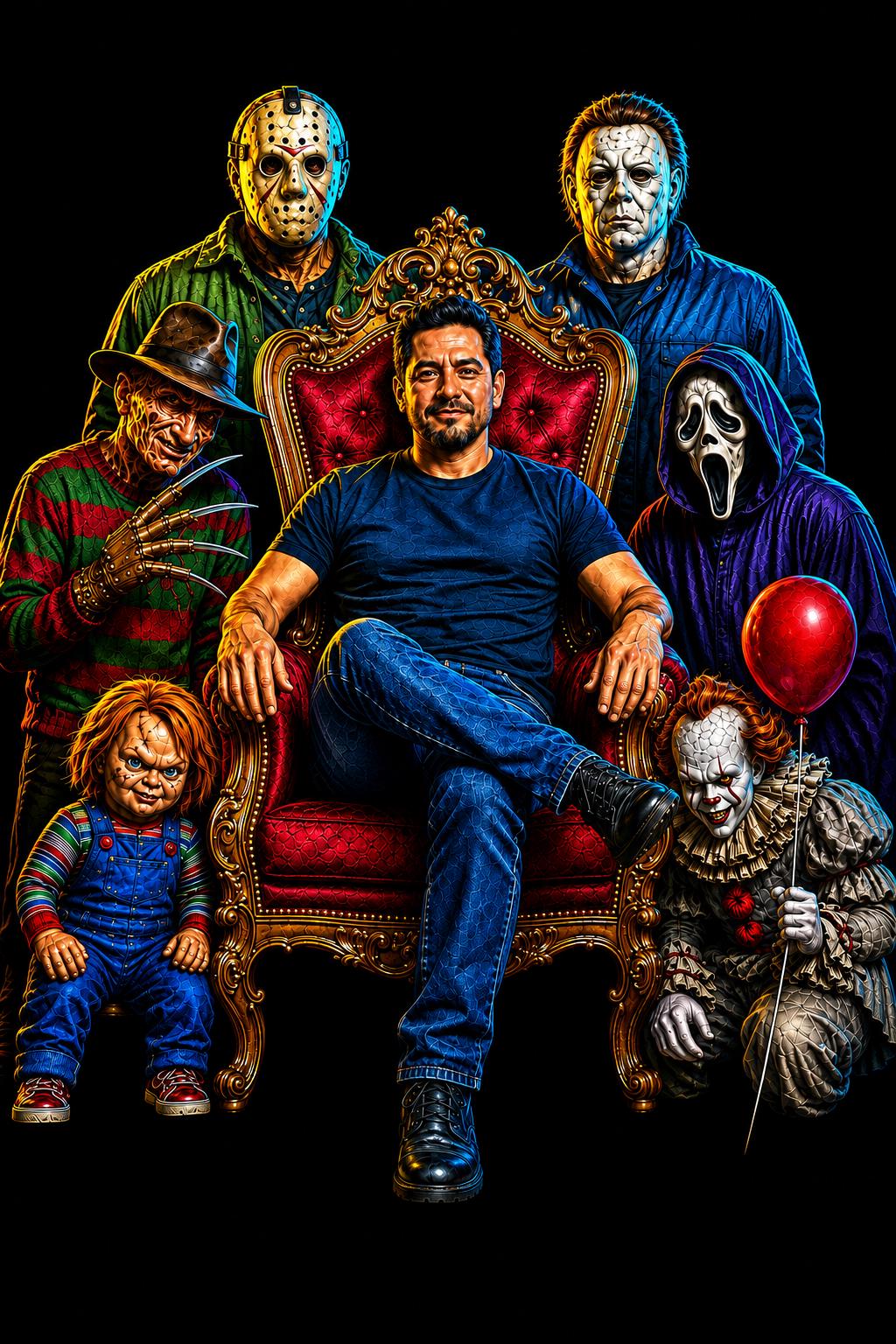 Custom Halloween Horror Photo T-Shirt | Personalized Bella+Canvas 3001 Unisex Halftone Tee