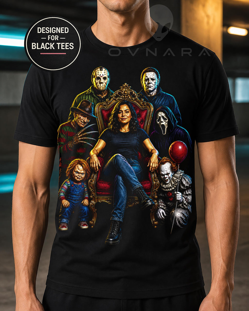 Custom Halloween Horror Photo T-Shirt | Personalized Bella+Canvas 3001 Unisex Halftone Tee